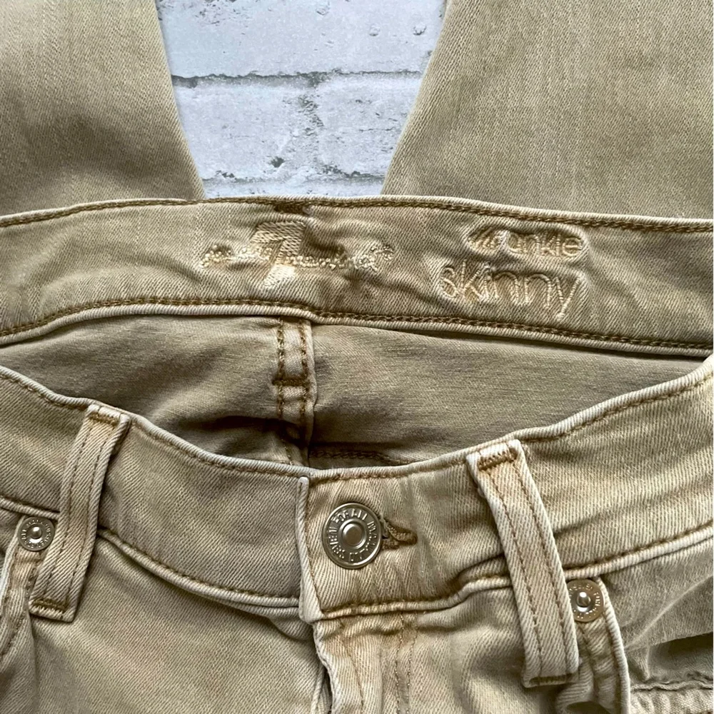 Seven 7 For All Mankind Women’s Skinny Ankle Jeans Tan Brown Size 28 Trendy Fall - Picture 5 of 14